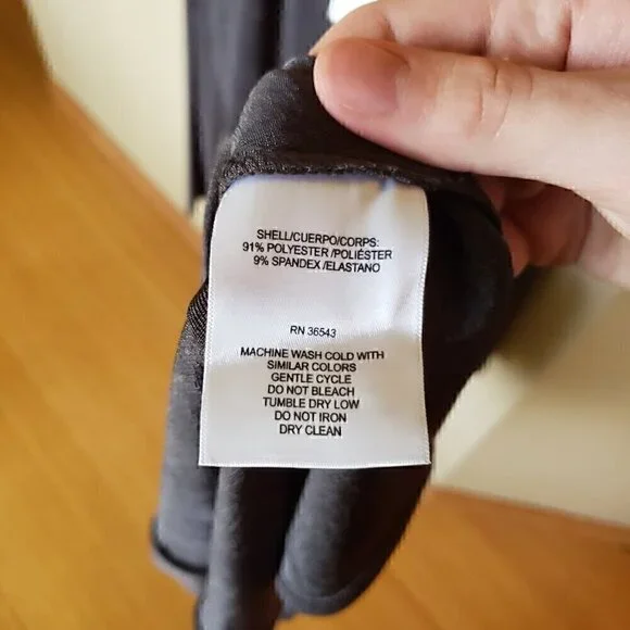 NWT Calvin Klein V-Neck Midi Dress in Gray with Sheen - Picture 4 of 9